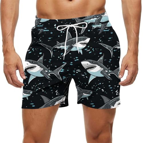 Men's Swim Trunks Quick Dry Beach Shorts with Pockets Casual Lightweight Drawstring High Waist Swimwear Shorts2