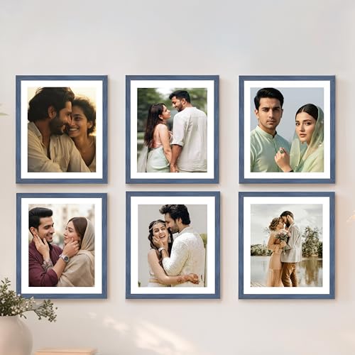 Image of Art Street Premium Photo Frame for living room, Classic Aesthetic Design Photo Frames for Photograph, Art Work, Kids Room Set of 6 (8x10 Inch, Blue)