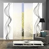 home wohnideen Maße je Flächenvorhang: 245x60 cm | Material: 100% Polyester, blickdichter Dekostoff oder halb-transparenter Flammgarn