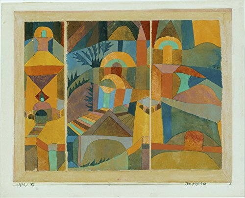 Paul Klee Temple Gardens II petit tableau encadré anti-reflet mat