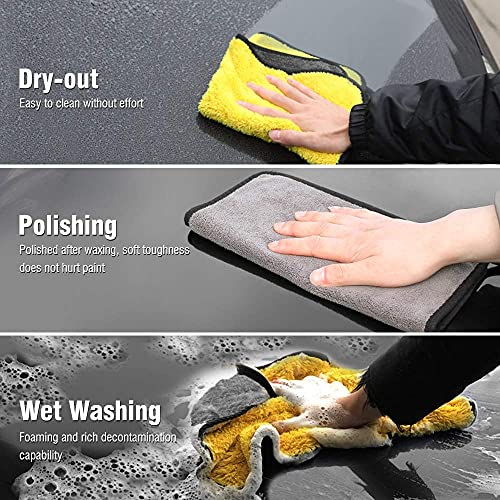 Image of 5 PCS Microfiber Car Cleaning Kit with Extendable Handle - Car Cleaning Kit for Interior Exterior, Scratch & Lint Free Car Duster, Car Cleaning Accessories