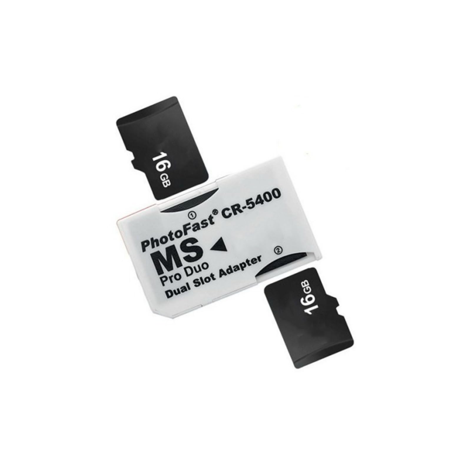 CR-5400 MicroSD/TF to MS Pro Duo Short Rod Adapter, Converts 2 microSDHC (TF) Cards into MS Pro Duo Cards