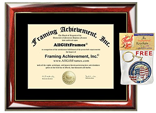 Certificate Frame University Diploma Frames Wood Glossy Prestige Mahogany with Gold Accents Single Black Matted License Document College Diploma Frame