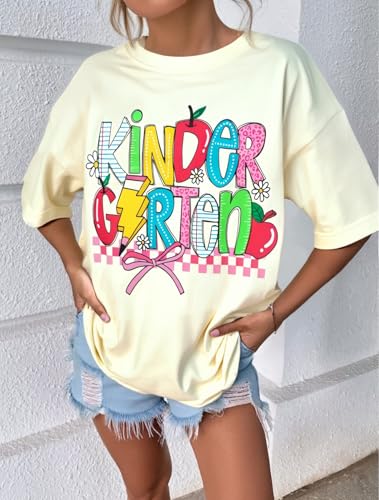 Teacher Shirts for Women: Kindergarten Preschool Teacher Pencil T-Shirt Funny Teacher Graphic Tees Back to School Tshirt3