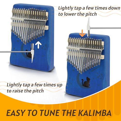 Image of 17 Key Kalimba Thumb Piano, Mbira Instrument,Musical Gift for Kids & Adults