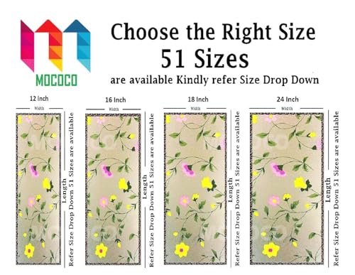 Image of MOCOCO Premium Vinyl Privacy Stained Window Glass Sticker (12x25 Inch) - Self-Adhesive Decorative Film Opaque Sheet Tint Wallpaper for Glass Cover Window, Door, Office.| Anti-UV. Pink Yellow Flowers