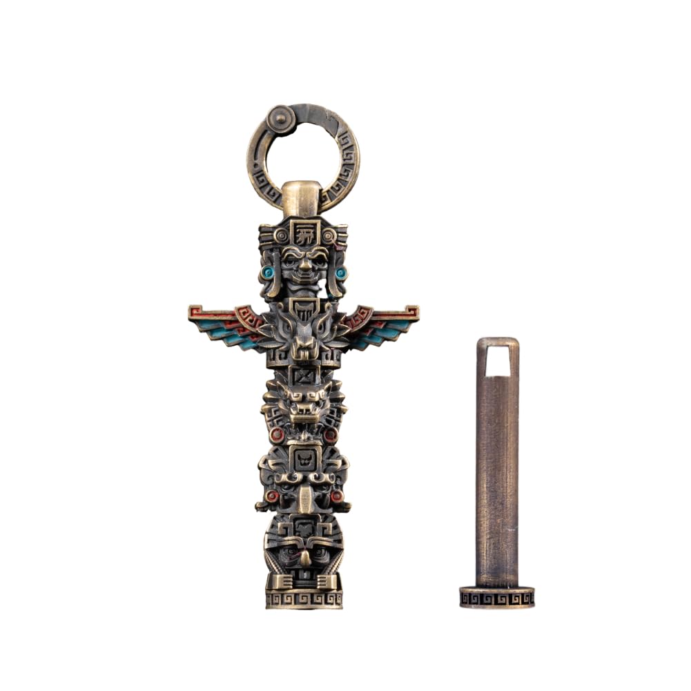 COPPERTIST.WU Maya Totem Anhänger – Handgefertigter Amulett Schmuck für Damen & Herren, Spiritueller Talisman Antike Zivilisation, DIY Totem Charm für Armbänder & Halsketten