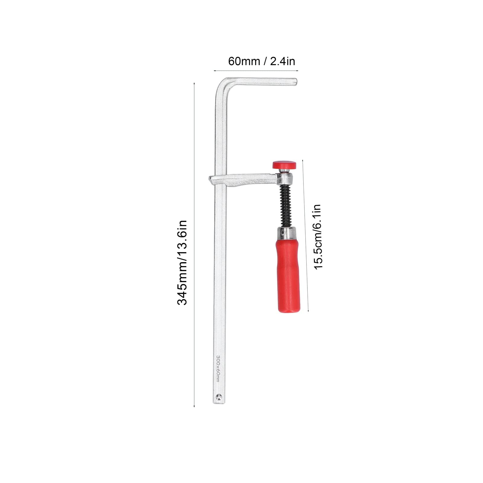 Abrazadera de barra F, abrazaderas ajustables de aluminio antideslizantes para carpintería con mango de álamo para banco de trabajo de carpintería DIY (300 * 60mm)