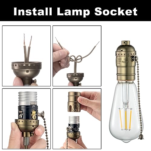 Sixzoonm LS-05 Pull Chain Lamp Socket Replacement, E26 Standard Threaded Base, Lamp Parts For Table And Floor Lamps, Light Bulb Socket With Pull Chain Lamp Switch, Ul Listed, 1 Pack thumb #4