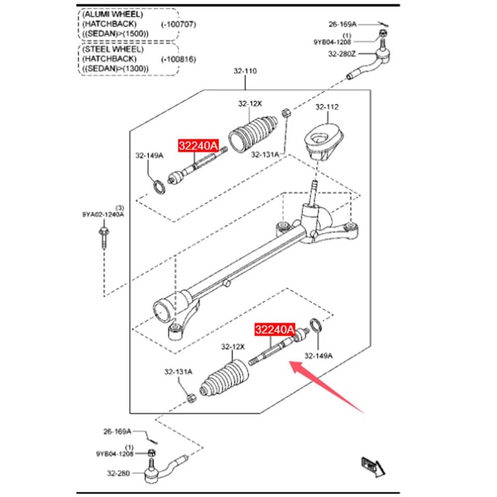 Drążek kierowniczy Pasuje do Ford Fiesta Mazda 1545457 2008-2017 1.0T 1.3L 1.5L D65132240 D65332240 przegub kulisty akcesoria wewnętrzna końcówka drążka kierowniczego