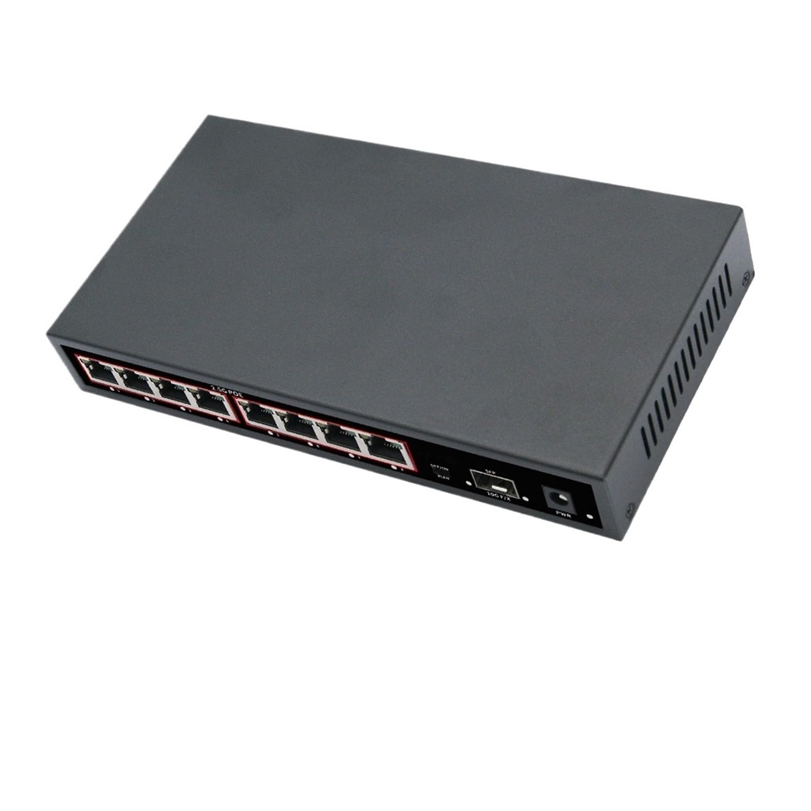 OSHZIKJII RJ45 Ethernet Switch 52V 2.5GbE 10G s-f.p+ Multi-gig Network Switch with for Uplink Unmanaged Plug and Play(Switch with U/.S Plug)