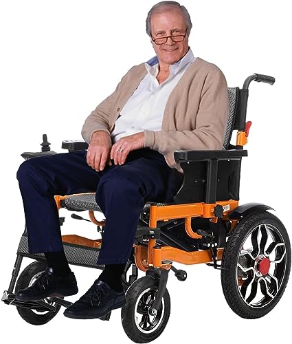 Silla de Ruedas Eléctrica Plegable y Ligera para Mayores...