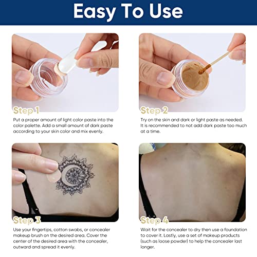 Zmaomaoy ZMAOMAOY-12 Tattoo Cover Up, Tattoo Cover Up Makeup Waterproof Concealer, Suitable For Scars,Dark Spots & Vitiligo thumb #7