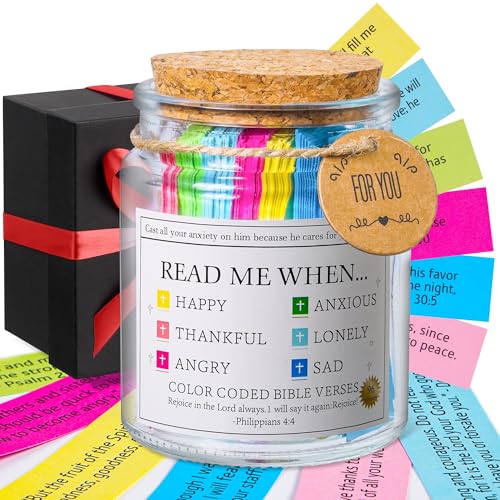 Gouuixz Bible Verse Jar, Christian Gifts for Women, Birthday Gifts for Friend, Christmas Gift for Women, Graduation Set for Her, Easter Basket Stuffers