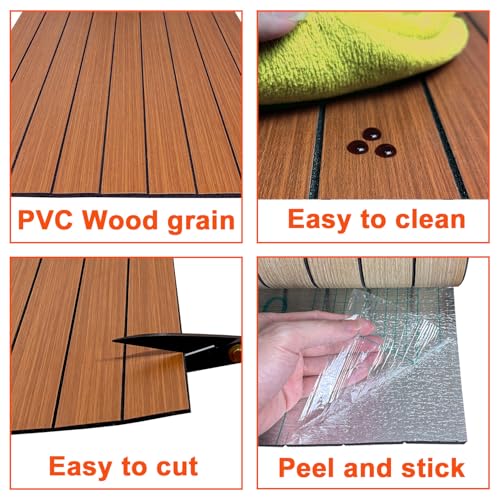 Peel and Stick PVC Slat Wall Panel 118"x15.75" Self-Adhesive Thick Faux Black Wood Grain Wallpaper Panel 3D Soundproof Wall Panels for Walls & Ceilings by YU LI 3DH - Image 6