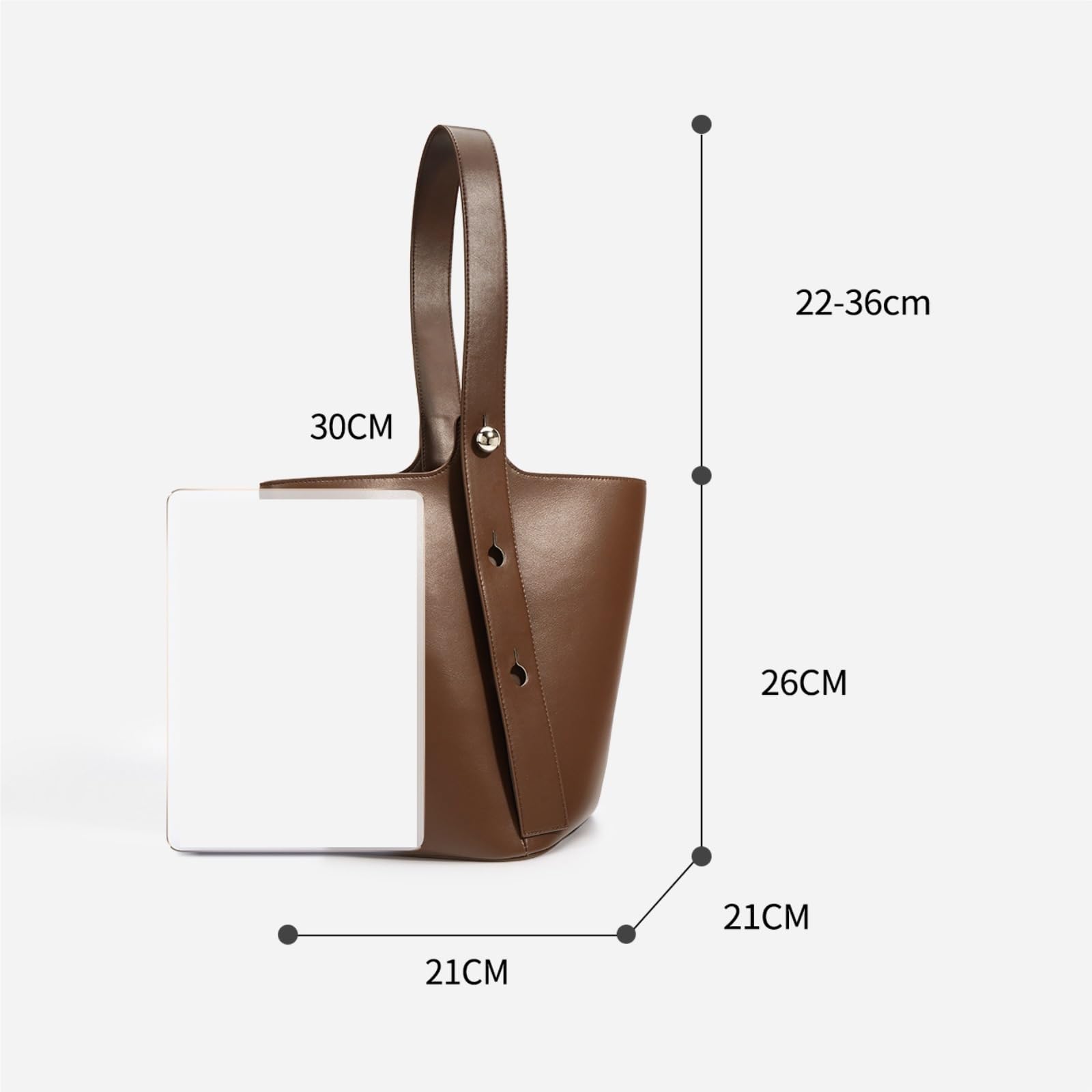 Bolso De Mano Bolso De Mano Tipo Cubo Cuero Gran Capacidad For Salidas Informales Mujer