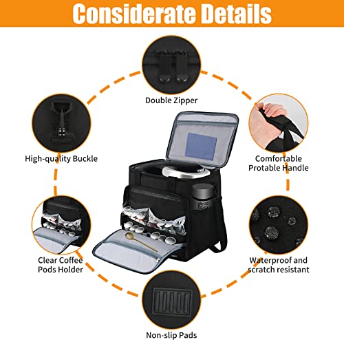 Image of Travel Coffee Maker Carrying Bag Compatible with Keurig K-Classic /K-Elite /K-Supreme /K-Compact,Single Serve Coffee Maker Portable Storage Bag with Shoulder Strap(Patented Design)
