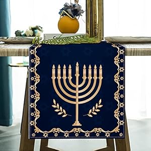 Vohado Hanukkah Table Runner Jewish Chanukah Festival Day Decoration Kitchen Dining Room Home Decor Vohado Hanukkah Table Runner Jewish Chanukah Festival Day Decoration Kitchen Dining Room Home Decor