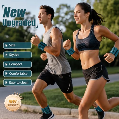 Image of BECOJADDE Ankle Weights Set of 2 (1 lb /2 lb /3 lb Each) Adjustable Wrist Weights for Women Men Wearable Arm Leg Weight for Pilates, Running, Walking, Workout, Yoga