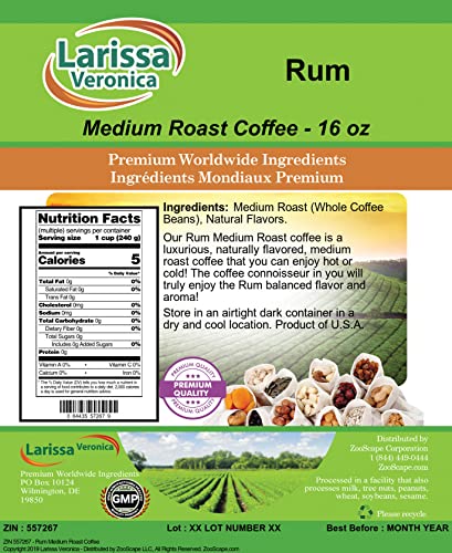Rum Medium Roast Coffee (Granos Enteros) 16 oz miniatura 2