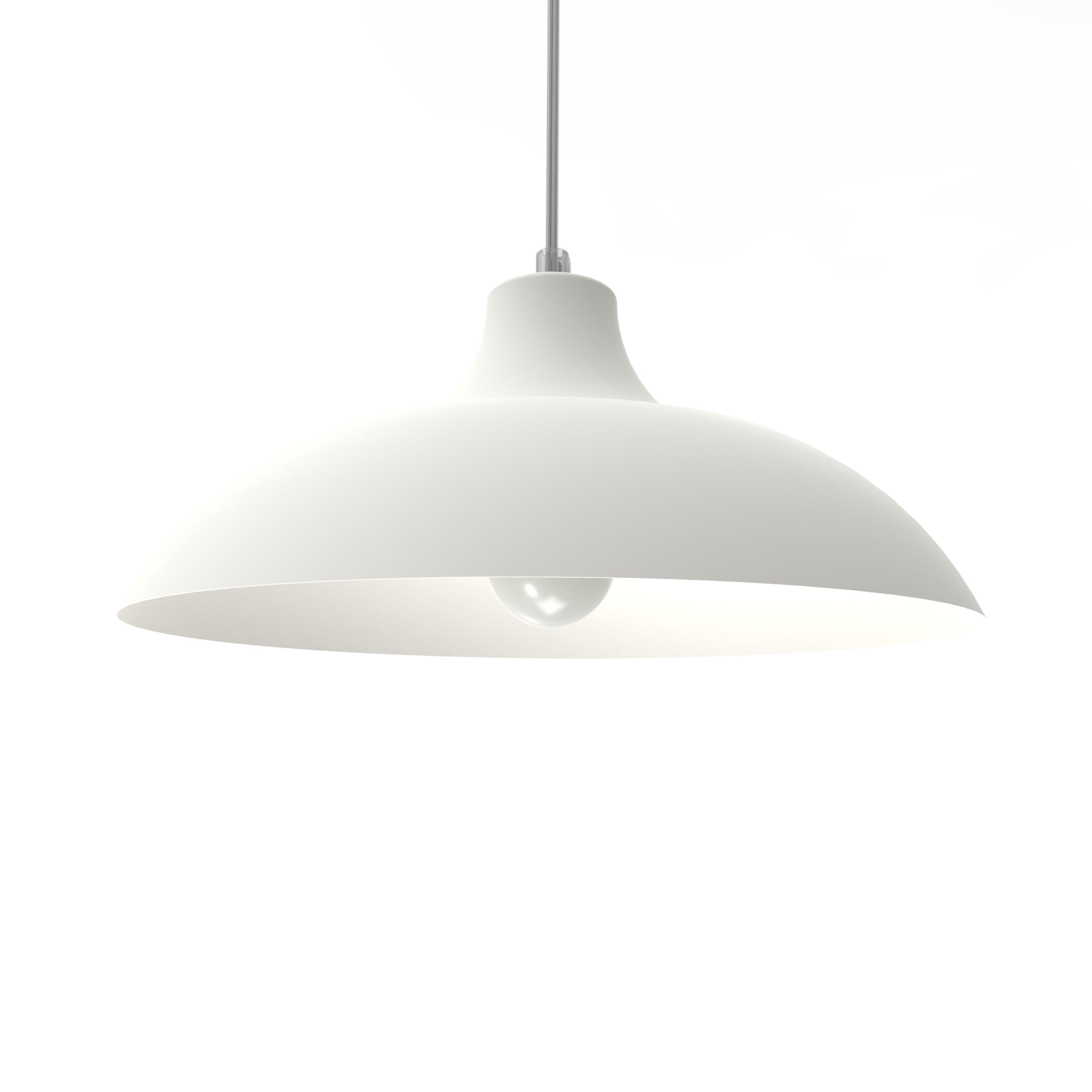 L+ Lampadario soggiorno, in metallo, forma campana, Lampadario cucina moderno, diametro 40cm, made in Italy, bianco opaco