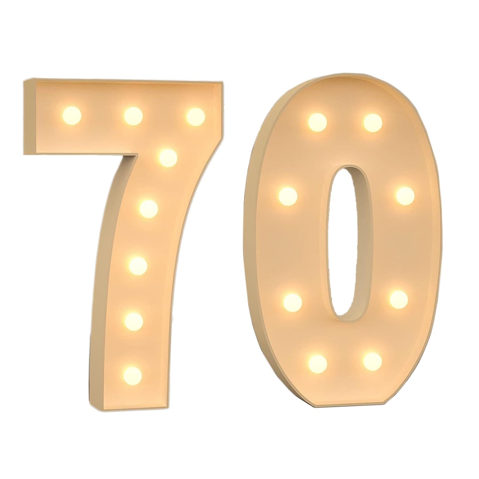 HYQFSAD Marquee Light Up Numbers LED Numbers Light Signs Large Pre-Cut Frame Mosaic Numbers for 18nd 20th 50th Birthday Anniversary Wedding Party DIY Decoration (Color : Number 70, Size : 100cm/3FT)