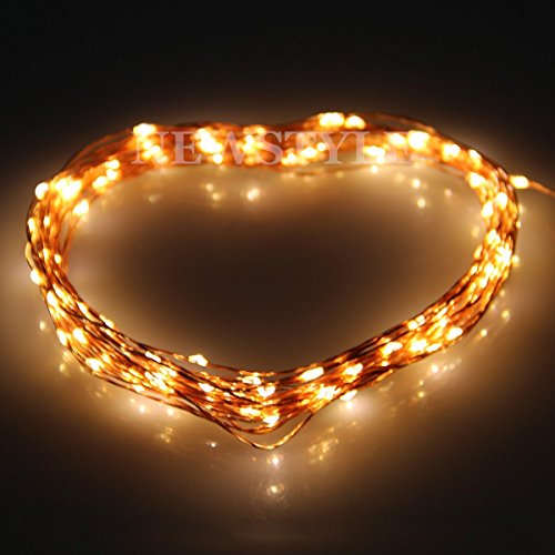 Indoor And Outdoor Star Lights,Glo-Shine Copper Wire 33Ft Warm White Led Starry Lights Includes Power Adapter,Gardens, Christmas Trees, Weddings, Parties, Halloween Lights Decoration (Warm White, 10) #TOP1