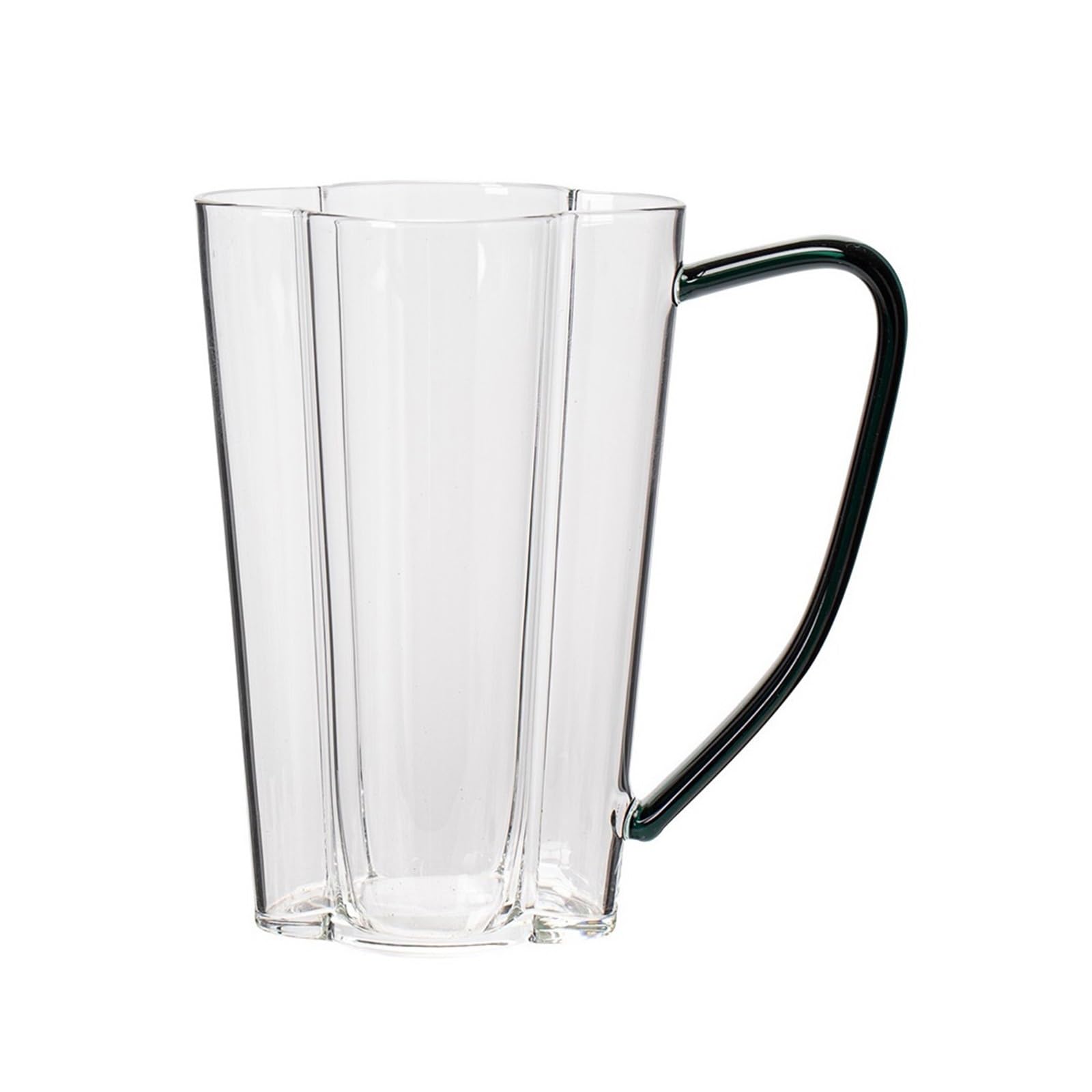 Glass Cup Four-Leaf Clover Shaped Drinking Glass with Handle, Clear Borosilicate Mugs for Milk, Coffee, Hot and Cold Drinks