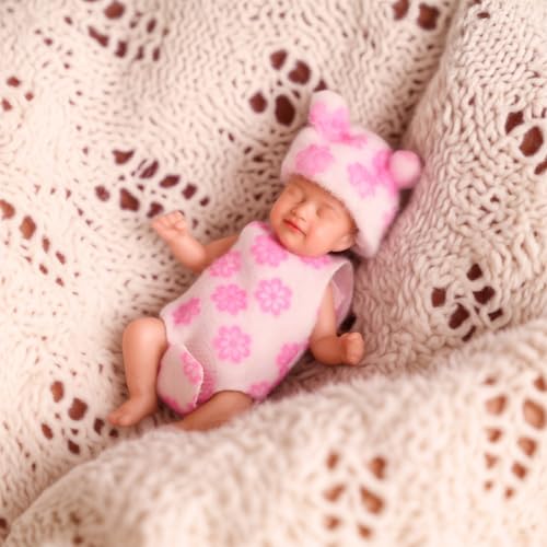 Muñeca bebé mini silicona realista 3 pulgadas miniatura 3