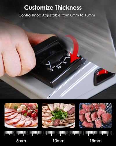 Image of Valley Sportsman Meat Slicer Machine for Home | Electric Meat Slicer with 7.5 inch Stainless Steel Blade, Adjustable Thickness, Deli Slicer Cuts Bread, Cheese, Easy to Clean