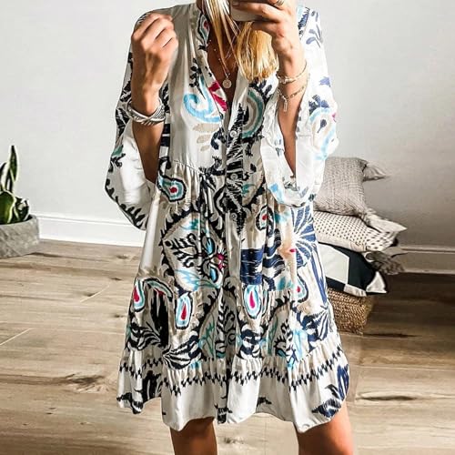 Robe de plage ample XL cachant les imperfections avec style bohème fluide - 2