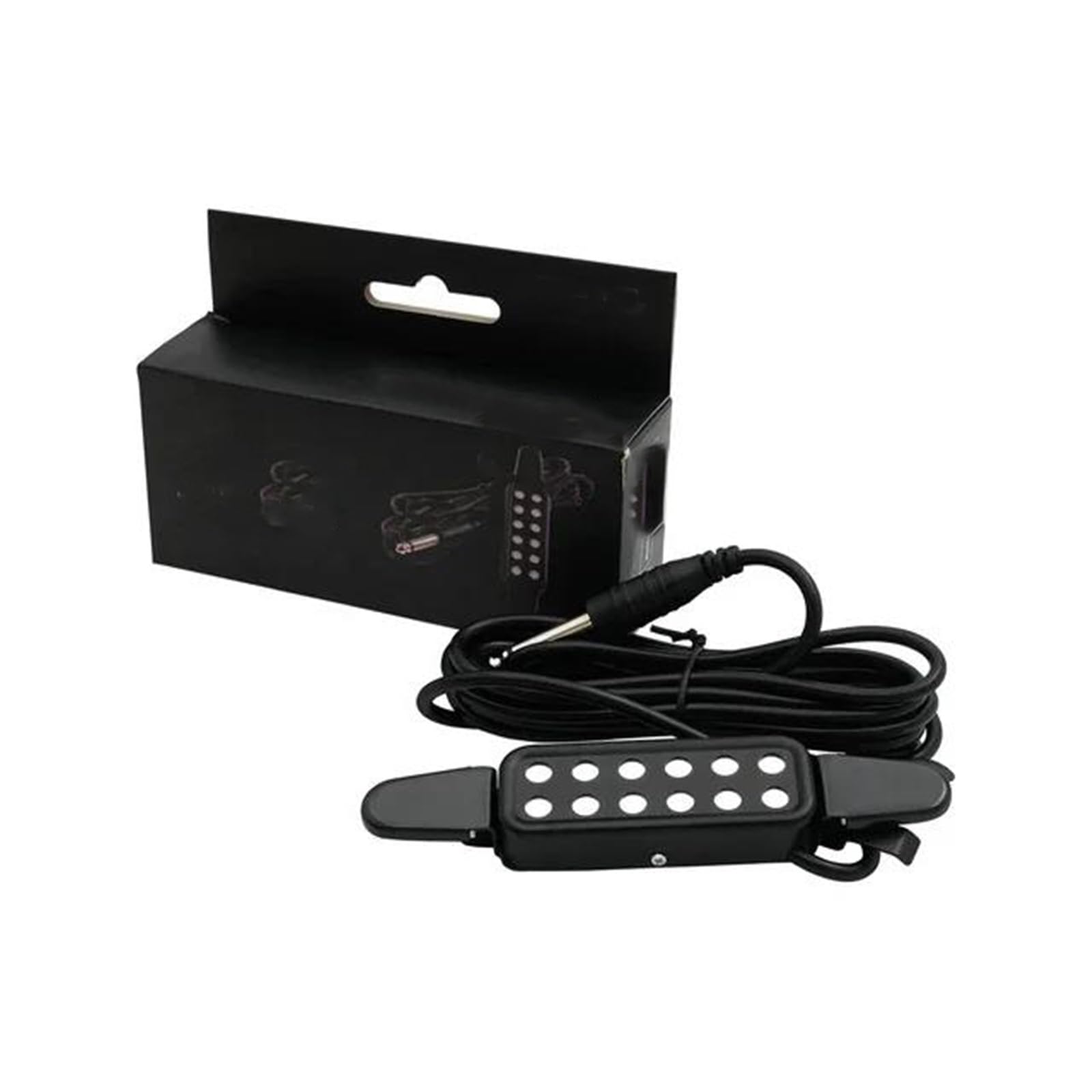 Pickup per buca acustica a 12 fori sensore magnetico con cavo audio da 6.35 mm da 3 m accessori e ricambi per chitarra Pickup Chitarra Acustica(P-012 Black)