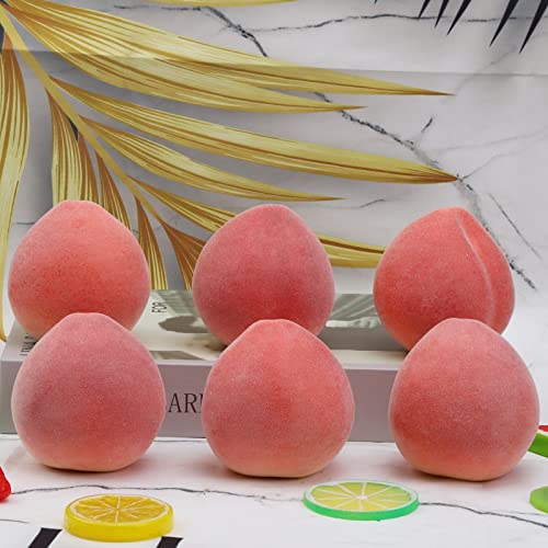 Gresorth 6Pcs High Grade Fake Peach Decoration Artificial Realistic Fruit Simulation For Home Party Holiday Festival Christmas Display #TOP5