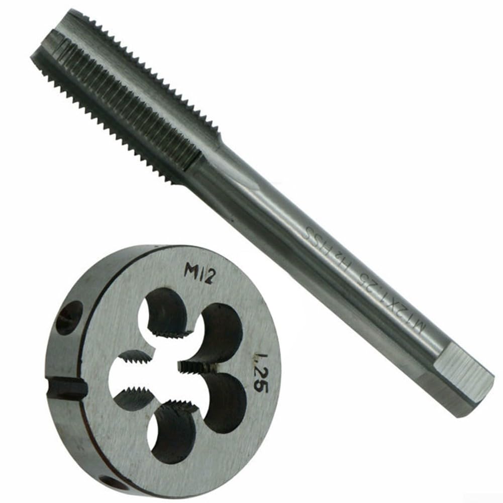 Zestaw gwintowników i narzynek, gwintowniki i narzynki do gwintów okrągłych, gwint metryczny prawy 12 mm x 1,25 HSS M12 x skok 1,25 mm
