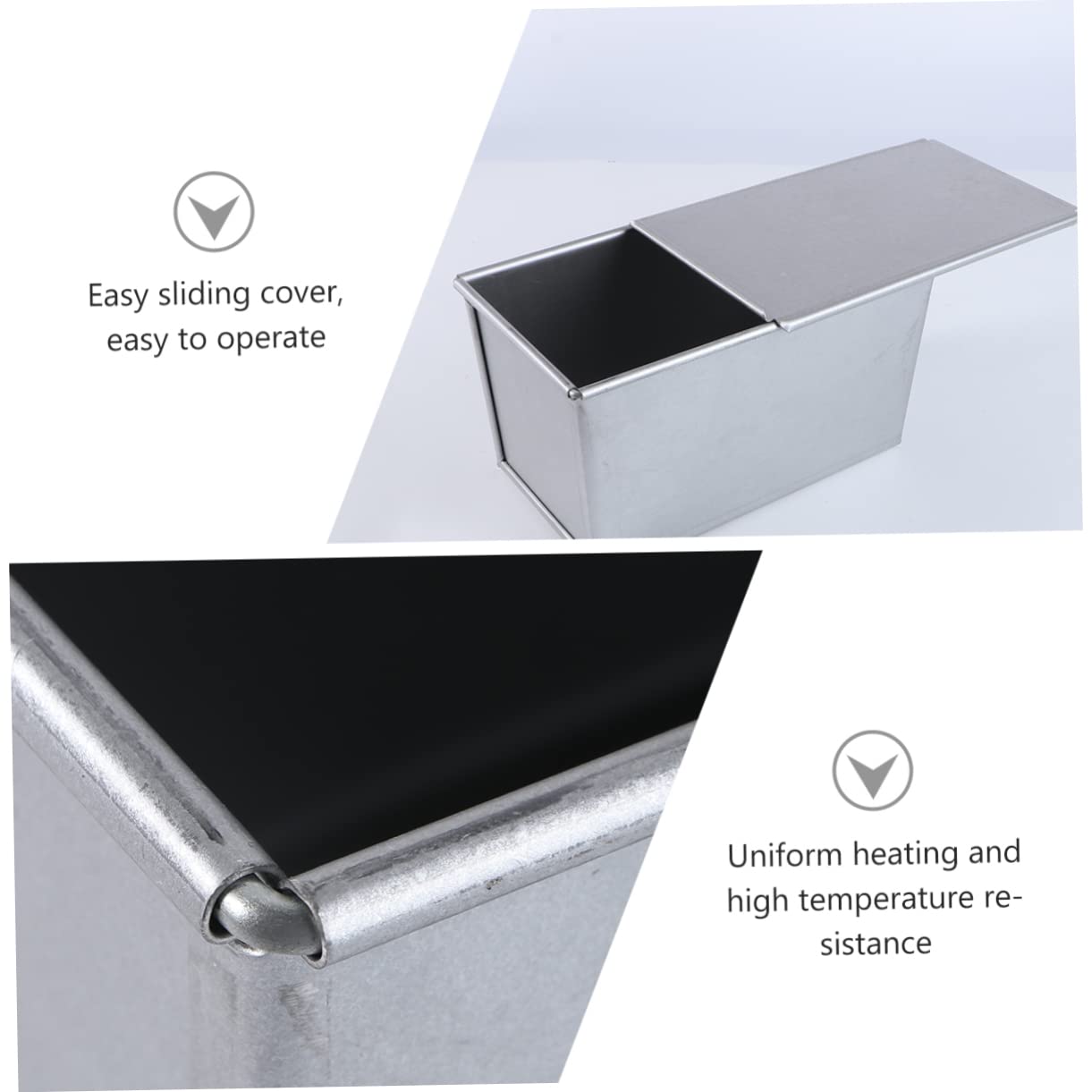 Toastform mit Deckel 1 Stück aus Aluminiumlegierung für Brotbacken | Rechteckig, Silber, Leicht zu Reinigen und Praktisch, Geeignet für Bäckerei und Hotelbetrieb