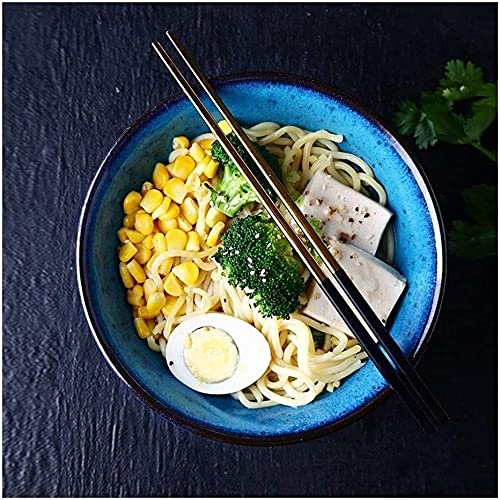ERoomQ Pasta Bowls Ceramic Creative Ceramics Bowl Retro Noodles Fruit Salad Ramen Soup Large Bowl Salad Bowls,