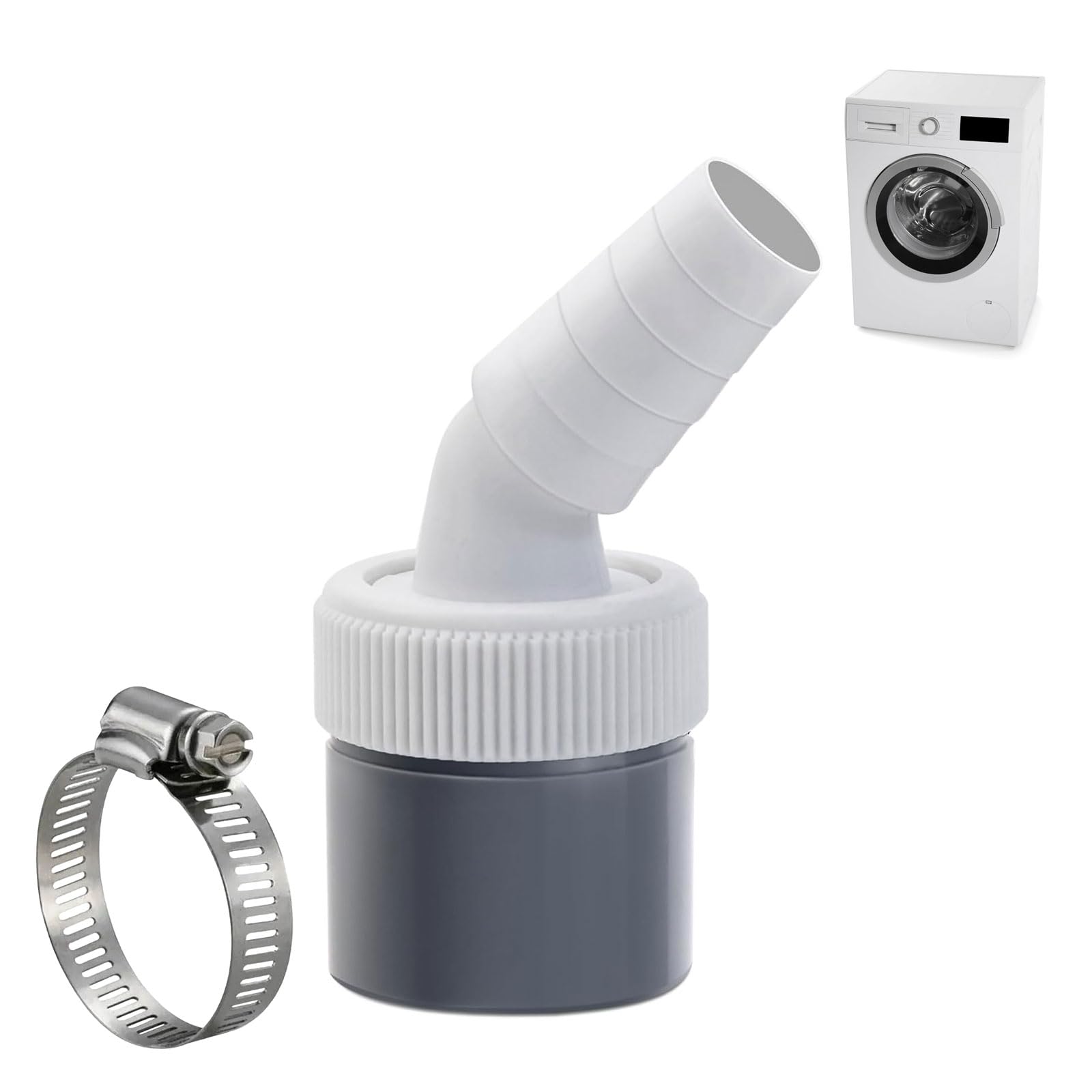 2 Raccordi adattatori di scarico per lavastoviglie e lavatrice, con uscita per tubo da 40 mm e ingresso da 18-24 mm, 2 fascette stringitubo, per Mac | Leroy Merlin