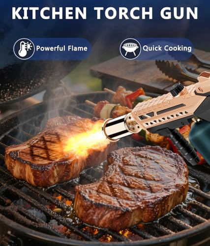 Image of ARTFLAMM Powerful Propane Torch Gun with Adjustable Flame, Cooking Torch for BBQ, Searing Steak, Campfire, Charcoal Grills & Sous Vide - Flamethrower Blow Torch Lighter (Tank Not Included)