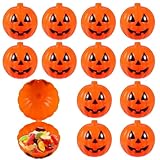 12 Pcs Halloween Kürbis Süßigkeiten Box 5,5cm Orangefarbene Mini Leckereibehälter Halloween Trick or Treat Boxen Süßigkeitenbehälterhalter Partygeschenke Für Süßigkeiten Gebäck Snacks Kekse Geschenke