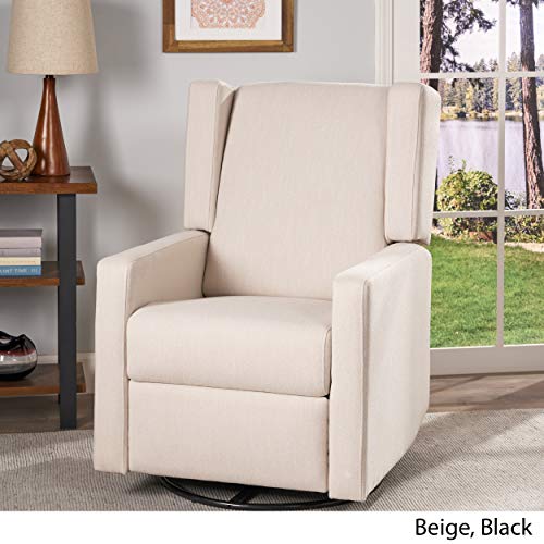 Sillón giratorio reclinable beige miniatura 4