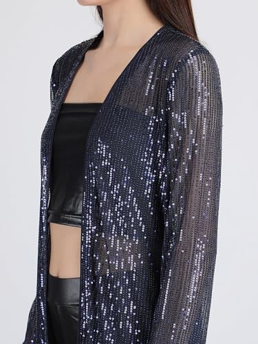 Image of Women's Long Power Net Sequinned Shrug