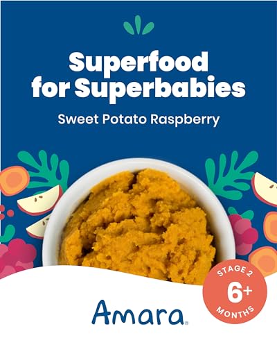 Amara Organic Baby Food - Stage 2 - Sweet Potato Raspberry - Baby Cereal to Mix With Breastmilk, Water - Baby Food Pouches Made from Organic Fruit and Veggies - 10 Pouches, 3.5oz Per Serving - Thumbnail 3