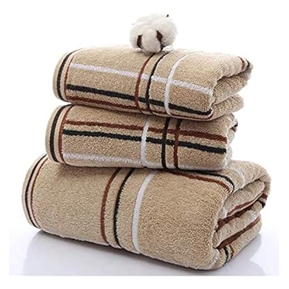 AMDHZ Handtuch Badetuch Klassische Streifen Badetücher Set 3 Stück 100% Baumwolle Schnelltisch und absorbierendes…