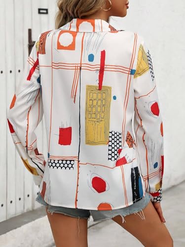 Image of TOPLOT Women's Shirt | Stylish Top Design | Modern Abstract & Floral Prints | Classic Collar with Front Closure for Polished and Everyday Styling | Long Sleeve Casual (5110)