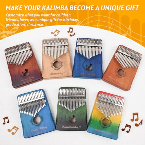Image of 17 Key Kalimba Thumb Piano, Mbira Instrument,Musical Gift for Kids & Adults
