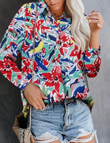 Image of Magritta Long Sleeve Shirts for Women Fashion Button Down Blouse Tops