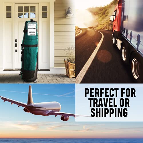 Golf Luggage Tag - Set of 2 Bag Tags Set Extra Large 9" x 6" - Plastic Waterproof Zipper Pouch - PVC Baggage Tag Sleeve for Travel & Shipping Golf Bag - Sealable Personalized Ship Sticks Insert2