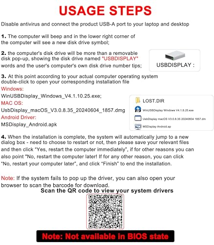 Adaptateur USB vers DP cordon noir pour ecran PC portable - 2