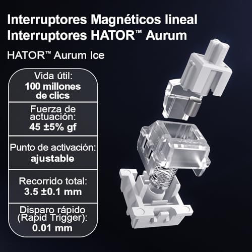 Teclado magnético de 8000 Hz HATOR Skyfall 65 MAG Ultima con efecto Hall negro 5