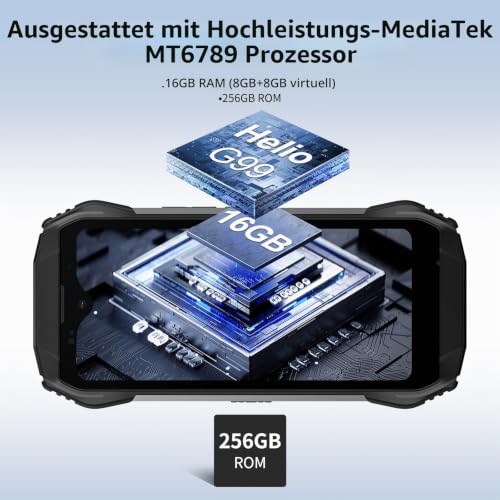 Blackview N6000(2024) Mini Outdoor Handy Ohne Vertrag, 16GB+256GB Helio G99 Outdoor Smartphone...
